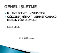işletme biliminin tarihi gelişimi - Gökçebey Mithat Mehmet Çanakçı