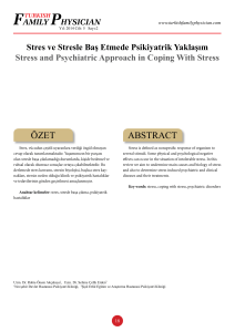 PDF - Stres ve Stresle Baş Etmede Psikiyatrik Yaklaşım