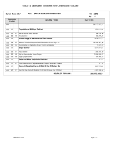 TABLO 1.2 GELİRLERİN EKONOMİK SINIFLANDIRILMASI