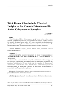 Türk Kamu Yönetiminde Yönetsel İletişim ve Bu Konuda