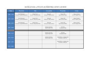 BANKACILIK ve FİNANS (II.ÖĞRETİM) 1.SINIF A ŞUBESİ Saat