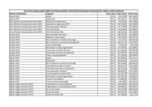 Meslek Yüksekokulu Program Puan Türü Taban Puan Tavan Puan