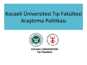Araştırma Politikası - Kocaeli Üniversitesi Tıp Fakültesi