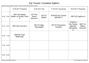 Dış Ticaret I (Uzaktan Eğitim)