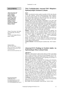 ARAŞTIRMA Türk Yetişkinlerinde Anormal EKG Bulguları