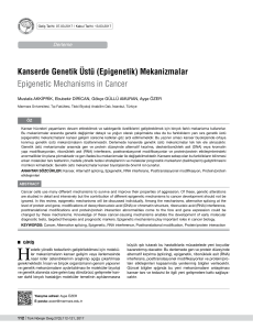 Kanserde Genetik Üstü (Epigenetik)