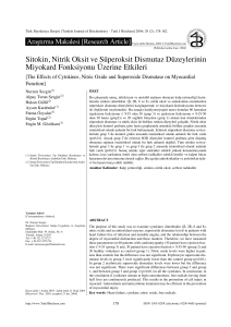 Sitokin, Nitrik Oksit ve Süperoksit Dismutaz Düzeylerinin Miyokard