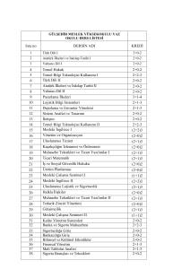 ÜLŞEHİR MESLEK YÜKSEKOKULU YAZ OKULU DERS LİSTESİ
