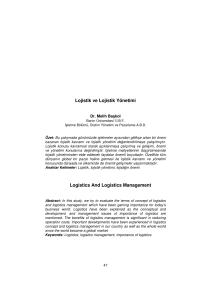 Melih BASKOL Lojistik ve Lojistik Yönetimi 47-63