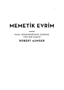 R. Aunger, Memetik Evrim