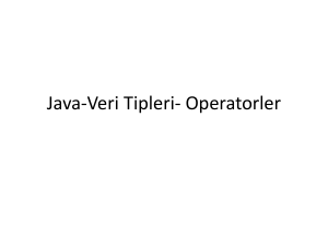 Java-Veri Tipleri