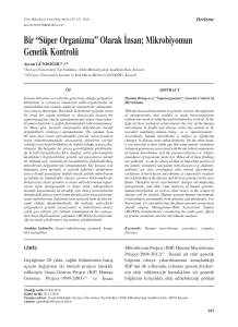 Mikrobiyomun Genetik Kontrolü - Türk Mikrobiyoloji Cemiyeti Dergisi