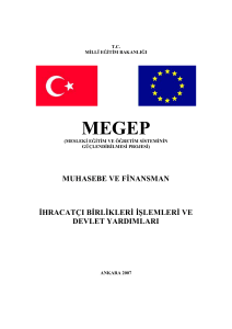 İhracatçı Birlikleri ve Devlet Yardımları SON içindekişler kontrol