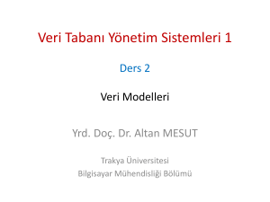 Ders 2 - Veri Modelleri - Yrd.Doç.Dr. Altan MESUT