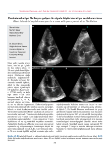 Paroksismal atriyal fibrilasyon gelişen bir olguda büyük interatriyal