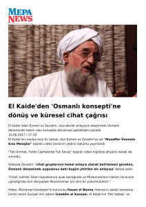 El Kaide`den `Osmanlı konsepti`ne dönüş ve küresel