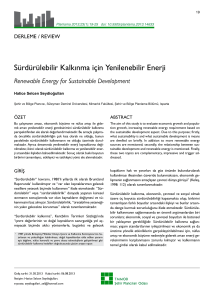 Sürdürülebilir Kalkınma için Yenilenebilir Enerji