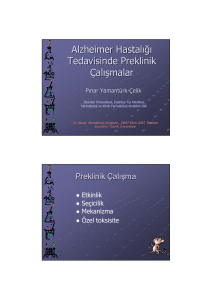 Alzheimer Hastalığı Tedavisinde Preklinik Çalışmalar, Dr.Pınar