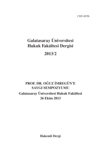 Galatasaray Üniversitesi Hukuk Fakültesi Dergisi 2013/2