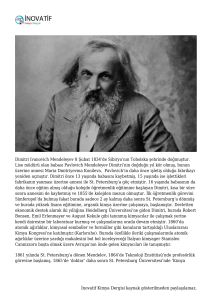 Dimitri Mendeleyev | İnovatif Kimya Dergisi