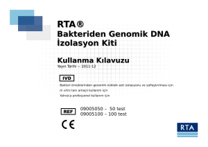 Bakteriden Genomik DNA İzolasyon Kiti