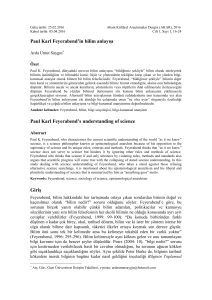Paul Karl Feyerabend`in bilim anlayışı Paul Karl