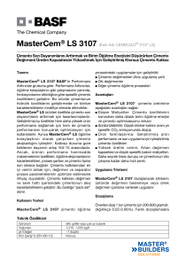 MasterCem® LS 3107 (Eski Adı CEMBUILD® 3107 LS) Çimento