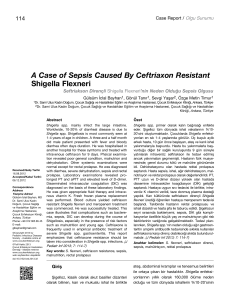A Case of Sepsis Caused By Ceftriaxon Resistant Shigella Flexneri
