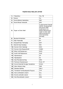 Teşhis Kodları Kısaltmaları