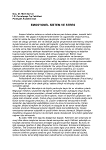 emosyonel sistem ve stres - İ.Ü. Cerrahpaşa Tıp Fakültesi