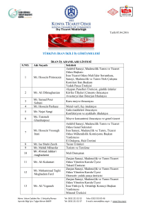 Dış Ticaret Müdürlüğü Tarih:05.04.2016 TÜRKİYE