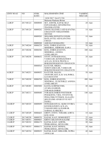 LİSTE NO:42 NO STOK KODU MALZEMENIİN CİNSİ TAHMİNİ