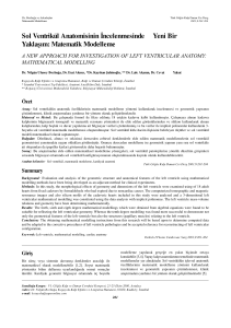 Matematik Modelleme - Türk Göğüs Kalp Damar Cerrahisi Dergisi