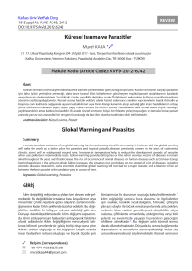 Global Warming and Parasites Küresel Isınma ve Parazitler