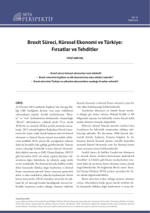 Brexit Süreci, Küresel Ekonomi ve Türkiye: Fırsatlar ve
