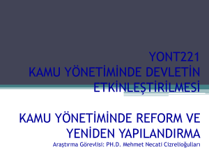 türkiye`de kamu kesimi reformları