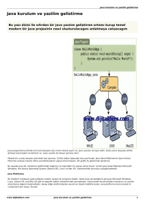 Java Temelleri : Java kurulum ve yazilim gelistirme