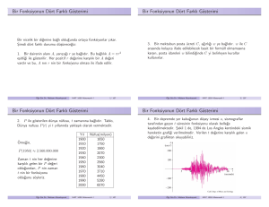 Bir Fonksiyonun Dört Farklı Gösterimi Bir Fonksiyonun Dört Farklı
