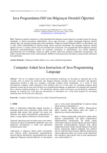Java Programlama Dili`nin Bilgisayar Destekli Öğretimi