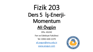Fizik 203 Ders 5 İş-Enerji-Momentum