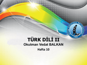 Slayt 1 - Türk Dili Bölüm Başkanlığı