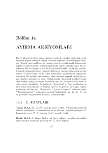 Ayırma Aksiyomları PDF belgesi