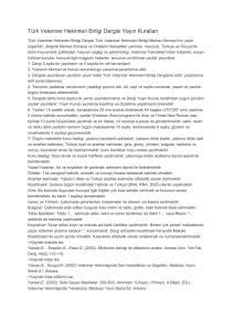 Türk Veteriner Hekimleri Birliği Dergisi Yayın Kuralları