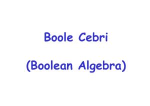 Boole Cebri İşlemleri
