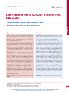 PDF - Kalple ilgili belirti ve bulguları olmayanlarda EKG analizi