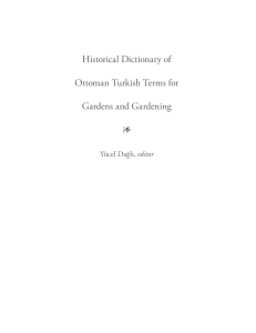 Historical Dictionary of Ottoman Turkish Terms for