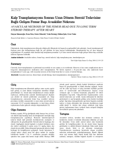 Kalp Transplantasyonu Sonrası Uzun Dönem Steroid Tedavisine