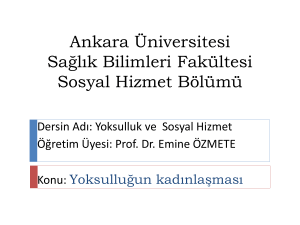 Yoksulluk ve Sosyal Hizmet - Ankara Üniversitesi Açık Ders