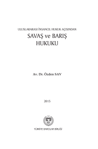 SAVAŞ ve BARIŞ HUKUKU - Türkiye Barolar Birliği Yayınları