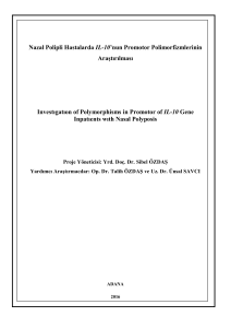 Nazal Polipli Hastalarda IL-10`nun Promotor Polimorfizmlerinin